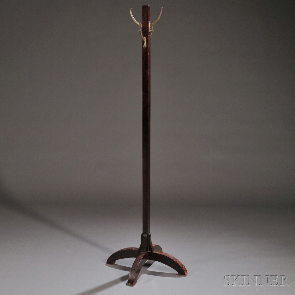 Appraisal: Arts Crafts Coat Rack Mahogany United States th century Four