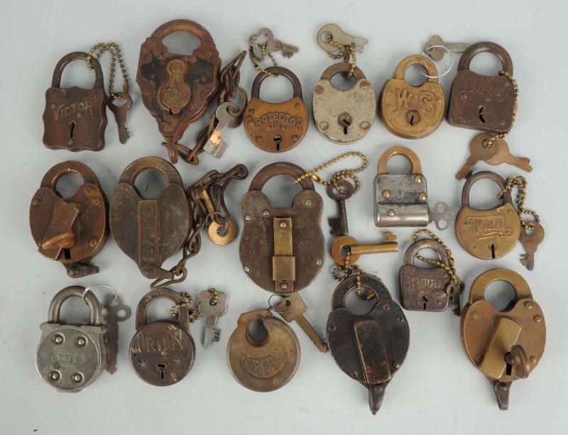 Appraisal: Lot of Assorted Padlocks with Keys Includes a variety of