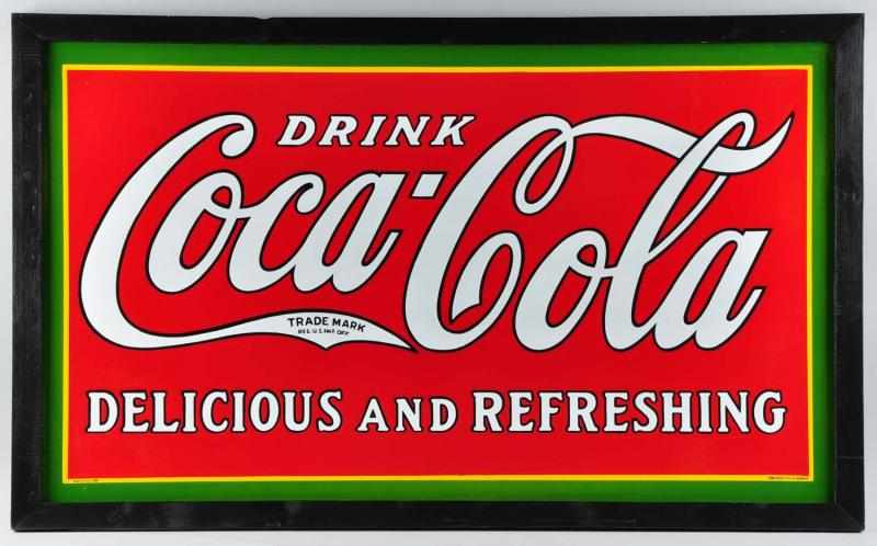 Appraisal: Porcelain -Sided Coca-Cola Sign Description High relief sidewalk sign in