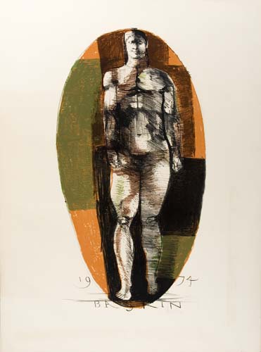 Appraisal: LEONARD BASKIN Universal Man Color lithograph Signed in pencil lower