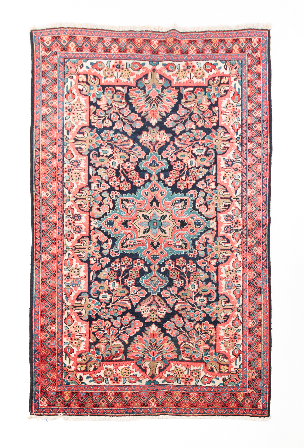 Appraisal: PERSIAN MAHAL RUG Ca Well-balanced design of floral on blue