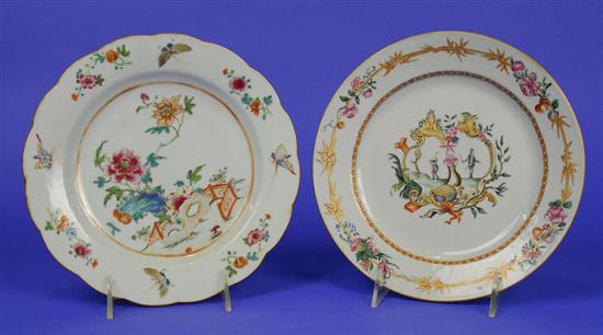 Appraisal: TWO CHINESE EXPORT PLATES th century the first with a