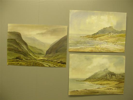 Appraisal: Keith Burtonshaw three watercolours of Wales Llanberis Pass and two