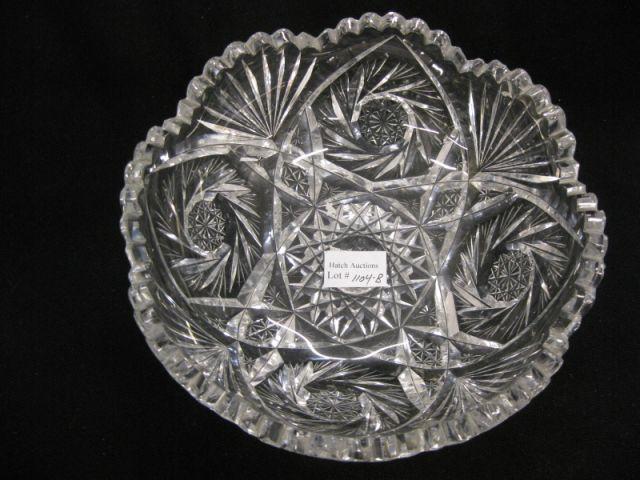 Appraisal: Brilliant Period Cut Glass Bowl pinwheel cross-hatching fan