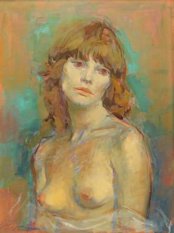 Appraisal: JAN DE RUTH NUDE FIGURE PORTRAIT PAINTING New York Czech