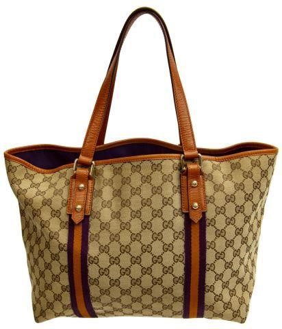 Appraisal: Gucci Jolicoeur handbag in beige monogram canvas with leather trim