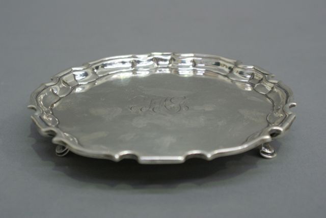 Appraisal: A George II Sterling Silver footed waiter with pie crust