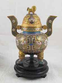 Appraisal: A Chinese Koro the gilt body with fine cloisonne enamelled