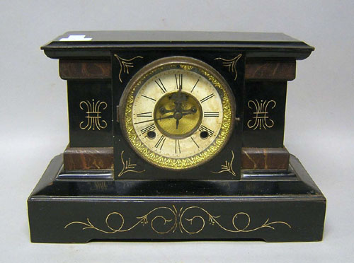 Appraisal: Victorian marble mantle clock h w