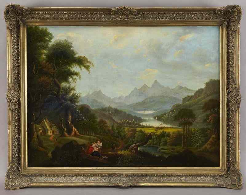 Appraisal: Ethel A Farrington ''Untitled'' oil painting oncanvas depicting a mountain