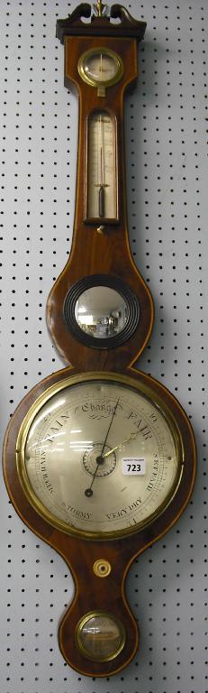 Appraisal: Mahogany five glass banjo barometer signed A Bulla Co Exeter