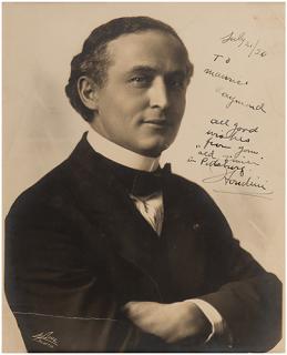 Appraisal: Portrait of Houdini Inscribed and Signed to Raymond Houdini Harry