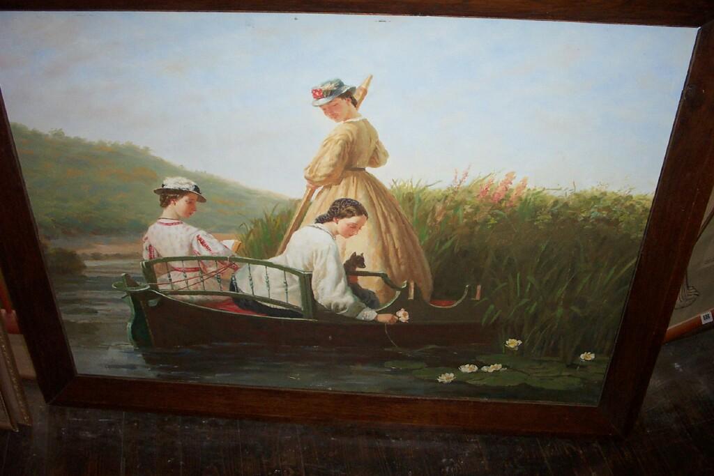 Appraisal: An oil painting on board in the Victorian style showing