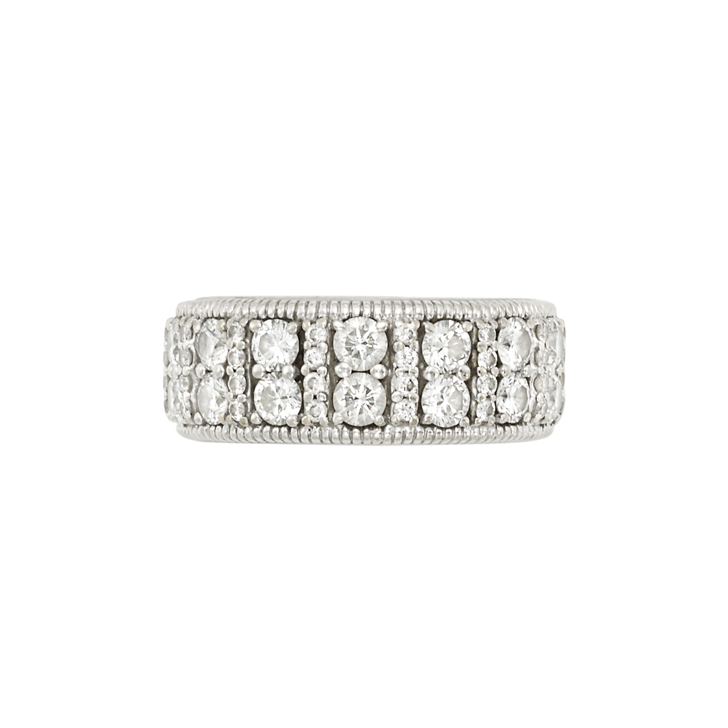 Appraisal: White Gold and Diamond Band Ring Judith Ripka kt round