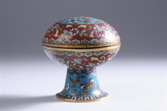 Appraisal: CHINESE CLOISONN ENAMEL STEM CUP AND COVER Late Ming early