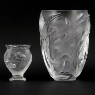 Appraisal: Two Lalique France Crystal Vases Two Lalique France Crystal Vases