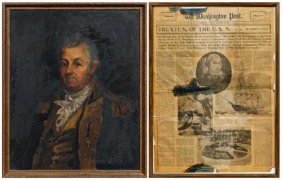 Appraisal: th century naval portrait possibly American naval officer Thomas Trunton