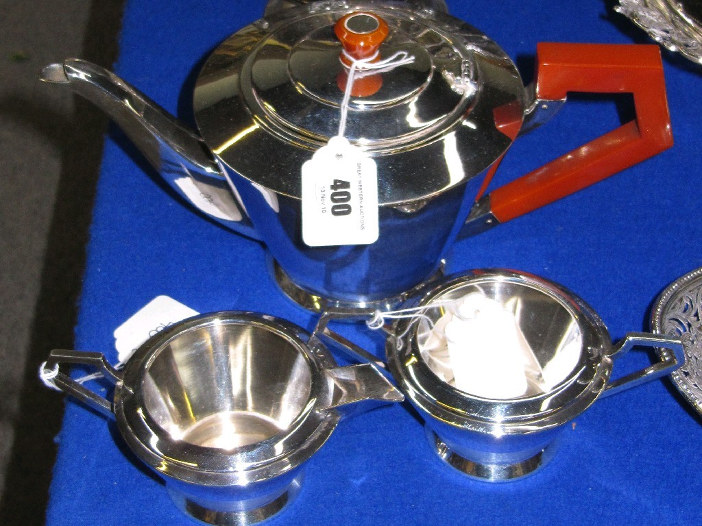 Appraisal: Art Deco EPNS three piece tea service