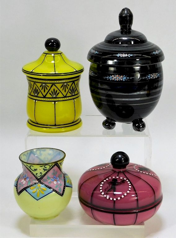 Appraisal: Assorted Enameled Bohemian Czech Art Glass Bohemia th Century Lot