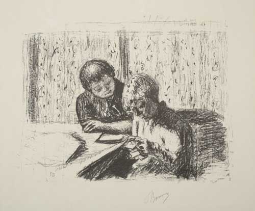 Appraisal: PIERRE BONNARD La Lettre Lithograph on cream laid China paper