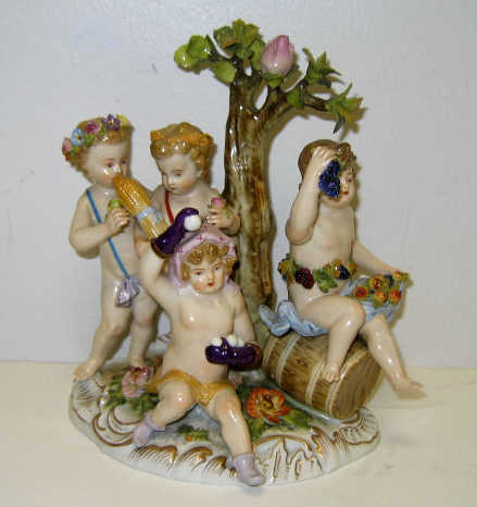 Appraisal: MEISSEN STYLE PORCELAIN FIGURE GROUP Carl Thieme Potschappel circa late