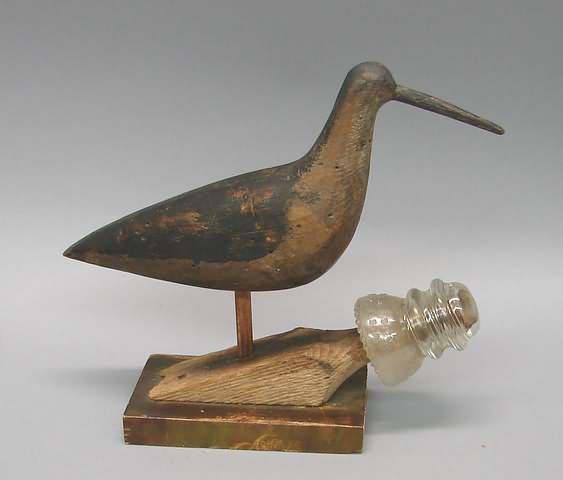 Appraisal: Yellowleg decoy stick-up by Jona Sprague on base with insulator