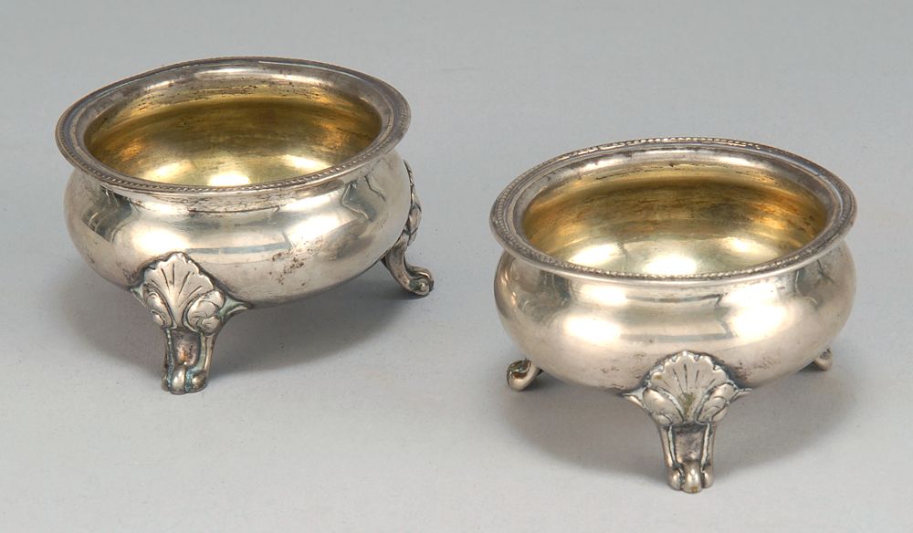 Appraisal: PAIR OF AMERICAN SILVER MASTER SALTS Circa By William F