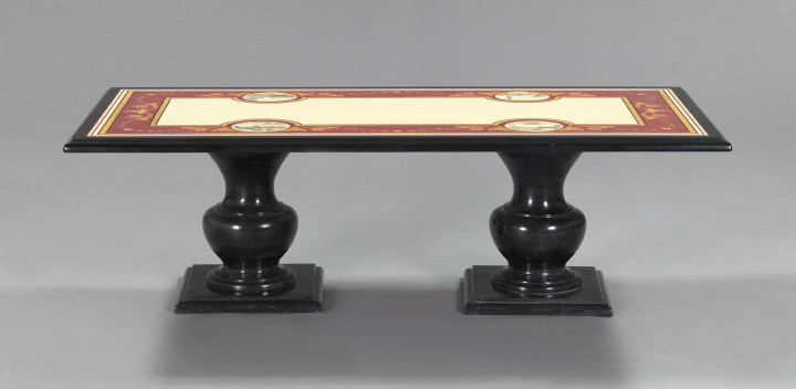 Appraisal: Italian Specimen Marble Cocktail Table the rectangular specimen marble top