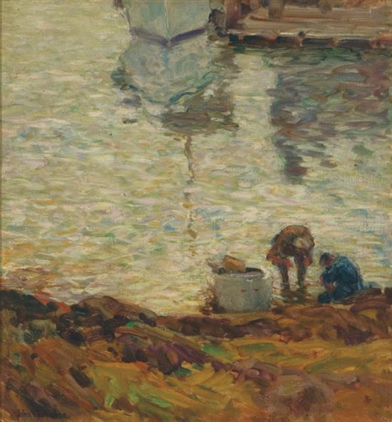 Appraisal: FOLINSBEE JOHN F American - Clam Diggers oil on canvas