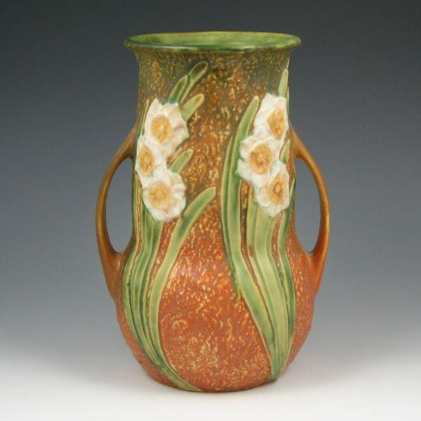 Appraisal: Roseville Jonquil - double handled vase with original foil label