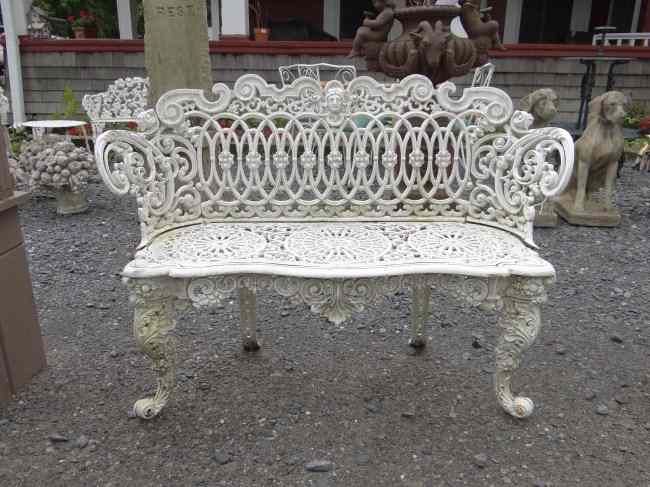 Appraisal: Cast iron garden bench '' W