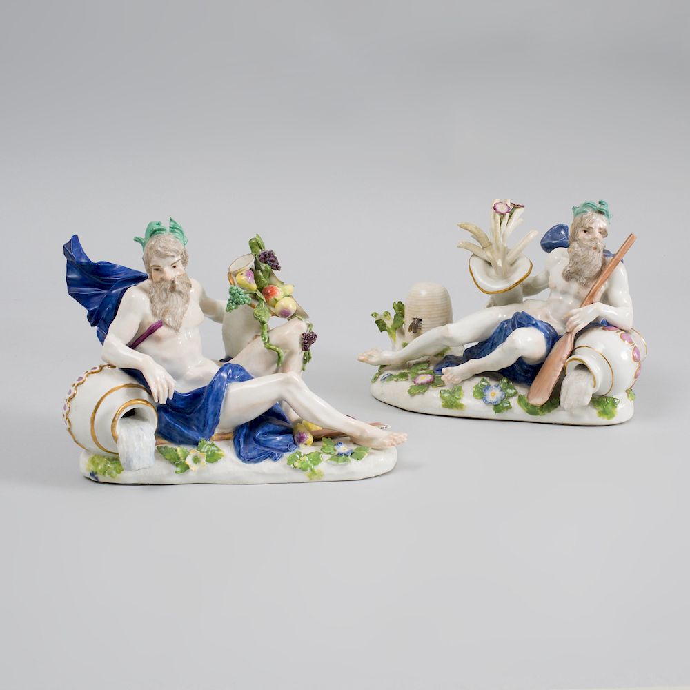 Appraisal: Pair of Meissen Figures of River Gods Emblematic of Summer