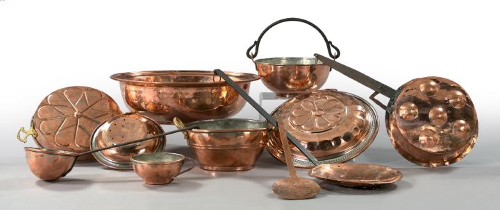 Appraisal: Eleven-Piece Collection of Copper Cooking Implements fourth quarter th first