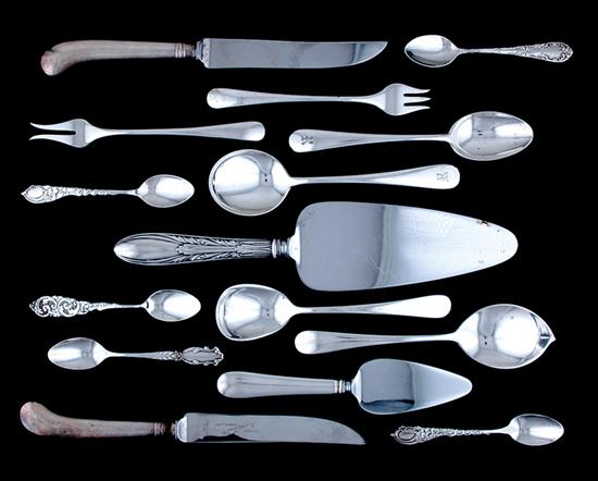 Appraisal: Collection American sterling flatware and serving pieces Georg Jensen unidentified