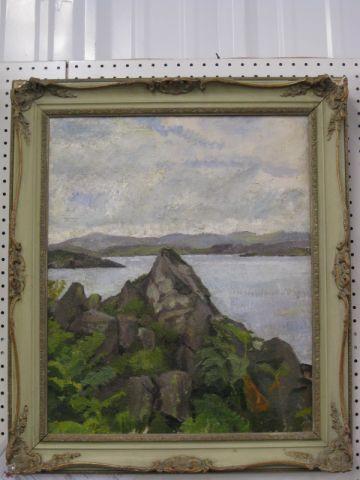 Appraisal: Ronald Ossory Dunlop Oil rocky coastline well listed artist born