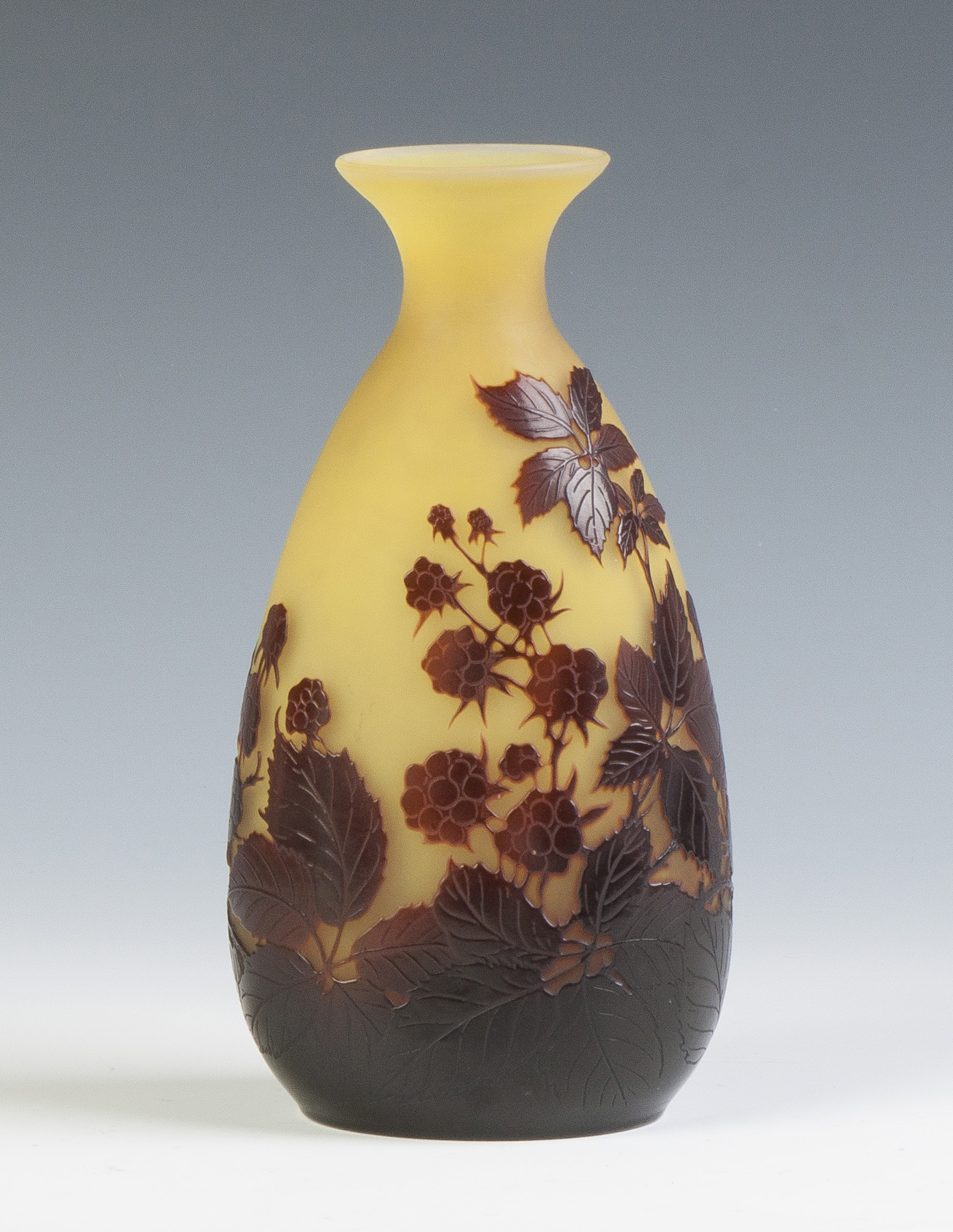 Appraisal: Galle Cameo Vase with Blackberries Early th cent Sgn Galle