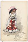 Appraisal: COSTUME FASHION Marie Gustave Paris Enghien gouache ink and watercolor