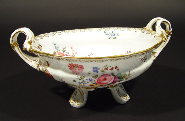 Appraisal: th Century two handled china bowl profusely painted with flowers