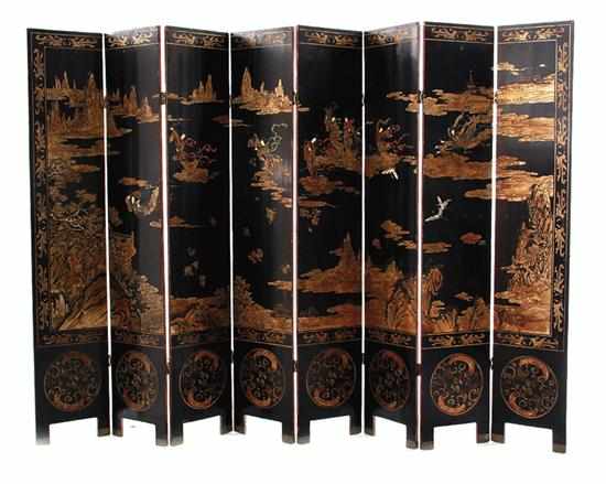 Appraisal: Chinese coromandel screen late Qing Dynasty depicting nine heavenly figures