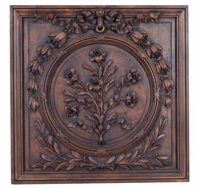 Appraisal: A FRENCH CARVED BEECHWOOD PANEL in neo classical style carved