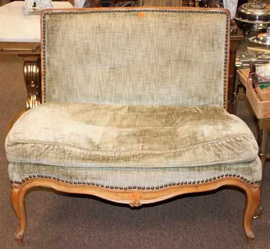 Appraisal: Louis XV style pine upholstered bench Estimate - No condition