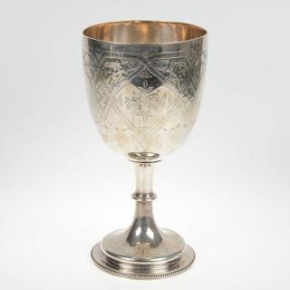 Appraisal: Huge Victorian sterling silver chalice London circa maker's mark probably