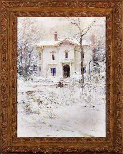 Appraisal: Richard Schmid American Chicago b Victorian Winter oil on canvas