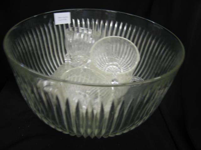 Appraisal: Pressed Glass Punch Bowl with cups