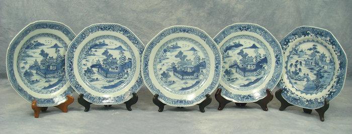 Appraisal: plus Chinese porcelain blue and white landscape decorated plates d