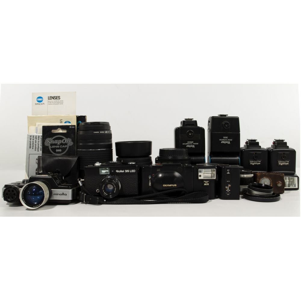 Appraisal: CAMERA LENS AND ACCESSORY ASSORTMENTOver items including Rollei LED camera