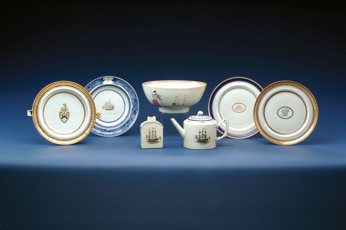 Appraisal: EIGHT CHINESE EXPORT PORCELAIN MONOGRAMMED TABLEWARES - Including four -inch