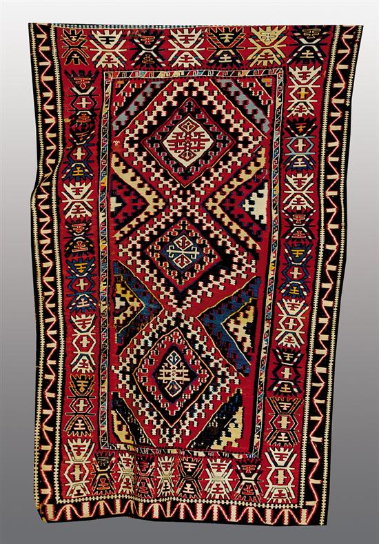 Appraisal: Antique Caucasian carpet circa ' x ' Wear to several