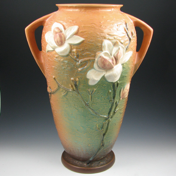 Appraisal: Roseville Magnolia - Floor Vase Roseville Magnolia floor vase in