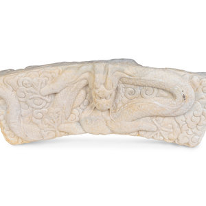 Appraisal: A Continental Carved Marble Arch Fragment TH CENTURY carved with